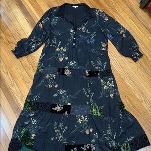 John Mark Dark Floral Long Sleeve Dress